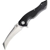 Artisan 1816PBKF Eagle Linerlock Steel Curved Blade Knife with Black G10 Handle