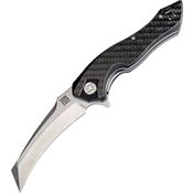 Artisan 1816PCF Eagle Linerlock Steel Curved Blade Knife with Carbon Fiber Handle
