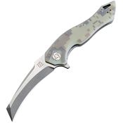 Artisan 1816PCGF Eagle Linerlock Steel Curved Blade Knife with Camo G10 Handle