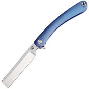 Artisan 1817GBUM Orthodox Framelock M390 3 3/4inches Blade Knife with Blue Titanium Handle