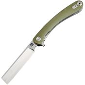 Artisan 1817PGNC Orthodox Linerlock 3 1/2 Inches Blade Knife with Green Smooth G10 Handle