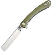 Artisan 1817PSGNC Orthodox Linerlock 2 3/4 Inches Blade Knife with Green Smooth G10 Handle