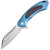 Artisan 1818GBUM Immortal Framelock M390 Stainless Blade Knife with Blue Titanium Handle