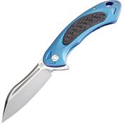 Artisan 1818GBUS Immortal Framelock S35VN Stainless Blade Knife with Blue Titanium Handle