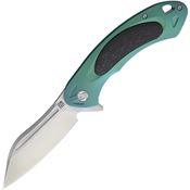 Artisan 1818GGNM Immortal Framelock M390 Stainless Blade Knife with Green Titanium Handle