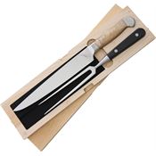 Ferrum 0200 Estate 2Pc Carving Knife Set with Black Synthetic Handle