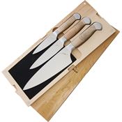 Ferrum 0300 Estate 3Pc Kitchen Knife Set with Maple Handle