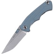 Real Steel 7442 Crusader Framelock Knife with Blue and Gray G10 handle