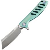 Artisan 1815GSGNM Tomahawk Framelock M390 Stainless Blade Knife with Green Titanium Handle