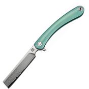 Artisan 1817GDGN Damascus Steel 3 1/2Inches Blade Orthodox Framelock Knife with Green Handle