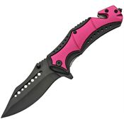 China Made 300461PK Linerlock Knife with Black and Pink Aluminum Handle