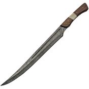 Damascus 5017 Small Damascus Blade Sword with Walnut and Bone Handle