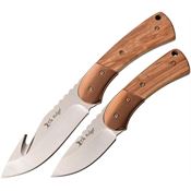 Elk Ridge 20010BR Fixed Blade Combo Knife with Brown Pakkawood Handle