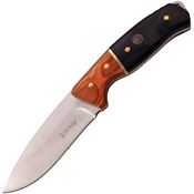 Elk Ridge 20019DBK Fixed Stainless Drop Point Blade with Black and Brown Pakkawood Handle