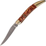Elk Ridge 952BR Toothpick Stainless Long Clip Blade with Brown Swirl Resin Handle