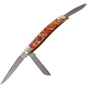 Elk Ridge 953BR Small Stockman Sheepsfoot, and Spey Blades with Brown Resin Handle
