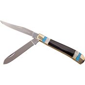 Elk Ridge 954MSC Trapper Spey Blades with Black and Blue Stone and Mother Of Pearl Handle