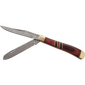 Elk Ridge 954WBCR Trapper Stainless Clip Brown Pakkawood Handle with Black Pakkawood Inlay