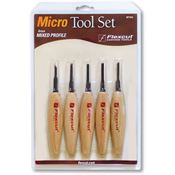Flexcut MT940 Mixed Profile Micro Tool Set Knife with Wood Handle