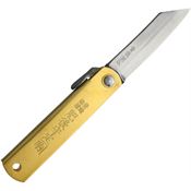 Higonokami O75BRS Folder Brass Blue Paper Steel Knife with Brass Handle