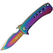 MTech A1093RB Framelock Knife with Spectrum Finish Stainless Handle