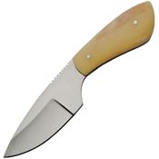 Pakistan 3408 Stainless Blade Skinner Knife with White Smooth Bone Handle