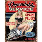 Tin Signs 1991 12 1/2" x 16 Inch Dependable Service Sign
