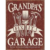 Tin Signs 2264 12 1/2" x 16 Inch Grandpas Garage Sign