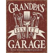 Tin Signs 2264 12 1/2" x 16 Inch Grandpas Garage Sign