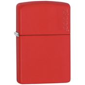 Zippo 11345 Zippo Logo Red Matte Lighter with Red Matte Finish