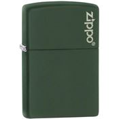 Zippo 11347 Zippo Logo Matte Green Lighter with Green Matte Finish