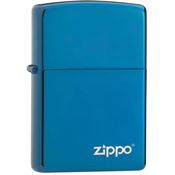 Zippo 19005 High Polish Blue Logo Lighter with High Polish Blue Finish