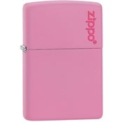 Zippo 19279 Zippo Logo Pink Lighter with Pink Matte Finish