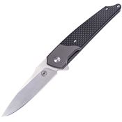 Amare 201803 Pocket Peak Titanium Bolster Linerlock Knife Carbon Fiber Handles