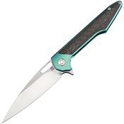 Artisan 1821GGNM Archaeo Framelock Knife Green Handles