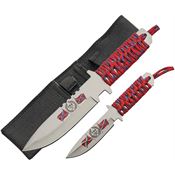 China Made 211446 CSA Hunting Satin Fixed Blade Knife Set Red Handles