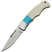 China Made 211449BO Lockback Knife White Bone Handles