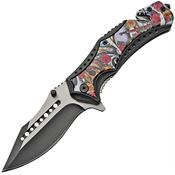 China Made 300473 Linerlock Knife Assist Open Sugar Skull