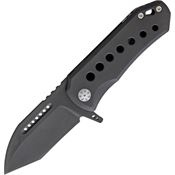 EOS 001 Orca S Black Tanto Framelock Knife Black Handles