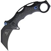 Defcon 52211 Karambit Framelock Knife Black Handles