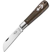 OTTER-Messer 171ML Carbon steel Small Anchor Folder with Smoked Oak Handle