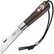 OTTER-Messer 172ML Carbon steel Large Anchor Folder with Smoked Oak Handle