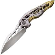 WE 906C Arrakis Framelock Knife with Gold and Silver Titanium Handle