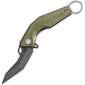 Artisan 1811PBGNF Cobra Linerlock D2 Green Knife with Green Textured G10 Handle