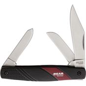 Bear & Son 61533 Stockman Knife with Black and Red Aluminum Handle