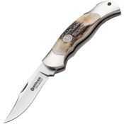 Boker 111910 Junior Scout Lockback Stag Knife with Stag Handle