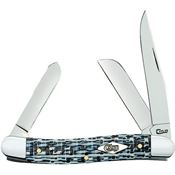 Case 38923 Stockman Knife with Black and White Carbon Fiber Weave Handle
