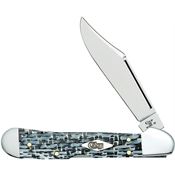 Case 38926 Mini copperlock Knife with Black and White Carbon Fiber Weave Handle