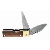 Caliber Gourmet 1041 Bullet Folder Knife with Brown Wood Handle