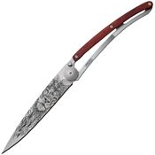 Deejo 1CB056 Tattoo Titan 37g Lion Knife with coral Wood Handle